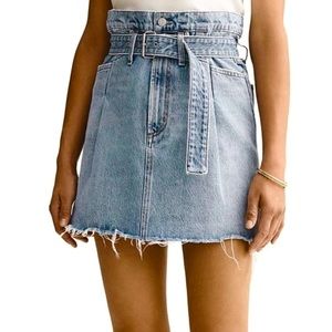 Agolde Belted Denim Skirt